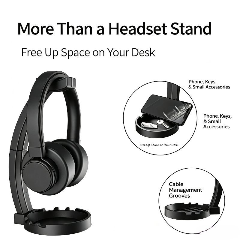 Soporte para auriculares con b - Headphone Stand Desk reseña y precio